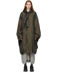 Ambush Khaki Oversized Poncho Coat - Natural