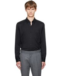 Tom Ford - Chemise Noire En Soie Et Coton À Boutons - Lyst