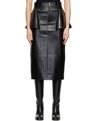 Sacai - Leather Midi Skirt - Lyst