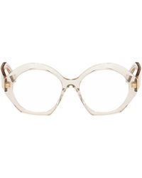 Loewe - Beige Round Glasses - Lyst