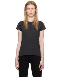Rag & Bone - Ragbone t-shirt noir en coton pima bio flammé - Lyst