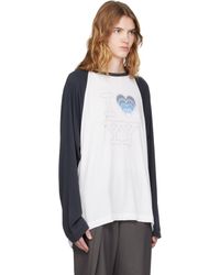 OPEN YY ホワイト リボン ネクタイ ボディスーツ ブラック | Lyst