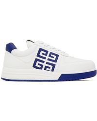 Givenchy - Baskets blanc et bleu à logos 4g - Lyst
