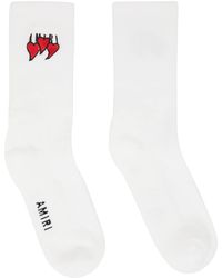 Amiri Hearts Socks - White