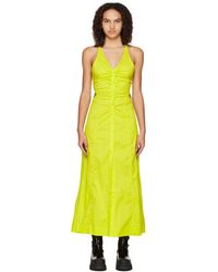 Ganni - Yellow Criss-cross Maxi Dress - Lyst