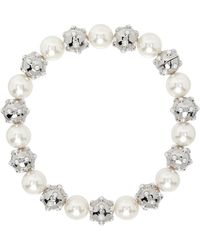 Marc Jacobs - Silver & White 'the Pearl Dot Statement' Necklace - Lyst