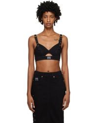 Versace Jeans Couture - Black Crop Denim Tank Top - Lyst