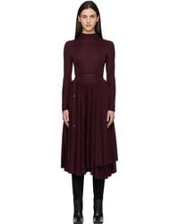 Alaïa - Burgundy Fit & Flare Maxi Dress - Lyst