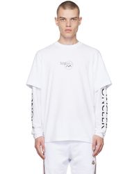 Moncler - White Printed Long Sleeve T-shirt - Lyst