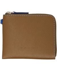 Marni - Khaki Contrast Stitching Leather Zip Wallet - Lyst