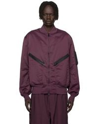 Y-3 - Burgundy Insulated Bomber Jacket - Lyst