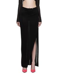 Versace - Black Vented Maxi Skirt - Lyst