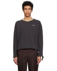 Second/Layer - T-Shirt À Manches Longues Noir À Bords Bruts - Lyst