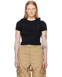 Ambush - T-Shirt Étagé Noir À Appliqués À Boucle - Lyst