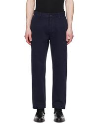 HUGO - Navy Tapered-fit Trousers - Lyst