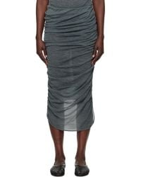Issey Miyake - Ambiguous Wool Midi Skirt - Lyst