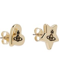 Vivienne Westwood Gold Priscilla Earrings in Black | Lyst