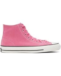 Converse - Pink Chuck Taylor All Star Pro Suede High Top Sneakers - Lyst
