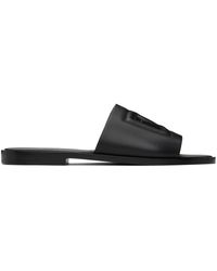 Dolce & Gabbana - Sandales à enfiler noires en cuir - Lyst