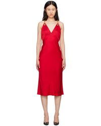 Moschino - Red Chains & Hearts Midi Dress - Lyst