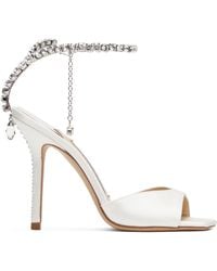 Jimmy Choo - Sandales À Talon Saeda 100 Blanches - Lyst
