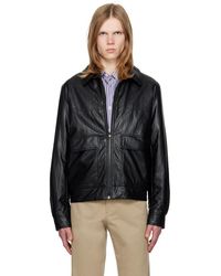 A.P.C. - . Black Bob Faux-leather Jacket - Lyst