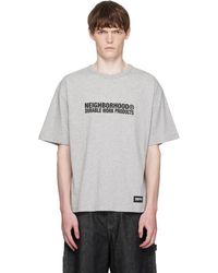 Neighborhood - T-Shirt Gris En Jersey Sheltech À Col Ras Du Cou - Lyst