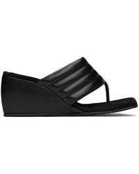 OSOI Wedge Wave Heeled Sandals - Black
