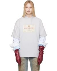 Acne Studios - グレー レイヤード プリントTシャツ - Lyst