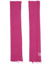 MM6 by Maison Martin Margiela - Pink Ribbed Arm Warmers - Lyst