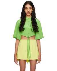 Christopher Esber - Chemise Écourtée Verte - Lyst