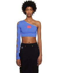 Versace - Blue Single-shoulder Long Sleeve T-shirt - Lyst