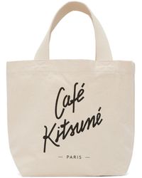 Maison Kitsuné - Off-white Mini 'café Kitsuné' Tote - Lyst