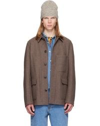 Dries Van Noten - Taupe Wool Melton Jacket - Lyst