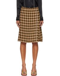 Wales Bonner - Khaki Cosmic Midi Skirt - Lyst