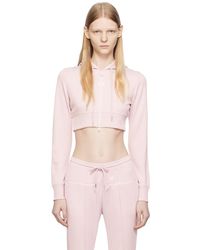 Courreges - Pink Cropped Hoodie - Lyst