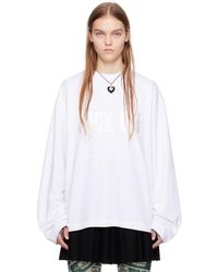 VTMNTS - ホワイト 刺繍 長袖tシャツ - Lyst