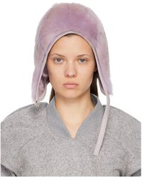Acne Studios - Chapeau Mauve En Peau Retournée - Lyst