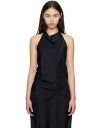St. Agni - Silk Grid Halter Top - Lyst
