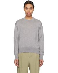 Ami Paris - Pull Gris À Logo Ami De Cœur - Lyst