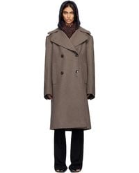 Dries Van Noten - Taupe Double-Breasted Coat - Lyst