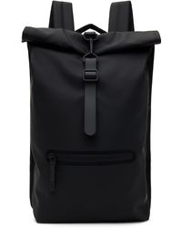 Rains - Sac À Dos Noir À Fermeture Repliable - Lyst