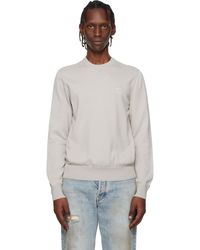 BOSS - Pull Gris En Coton Et Cachemire À Écusson À Logo - Lyst