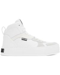 Moschino - White Bumps & Stripes High-top Sneakers - Lyst