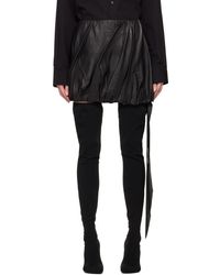 Helmut Lang - Mini-jupe noire en cuir à ourlet bouffant - Lyst