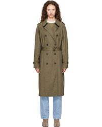 Maison Margiela - Khaki Double-Breasted Trench Coat - Lyst