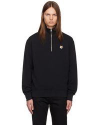 Maison Kitsuné - Fox Head Patch Half Zip Sweatshirt - Lyst