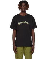 Saturdays NYC - T-shirt horizon script noir - Lyst