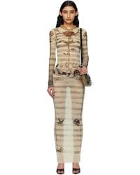 Jean Paul Gaultier - Robe Longue À Motif Tattoo Et À Rayures Marinières - Lyst