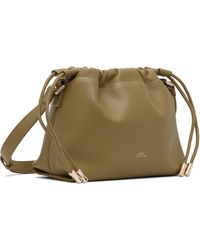 Ami Paris カーキ ミニ Paris Paris レザー バケットバッグ